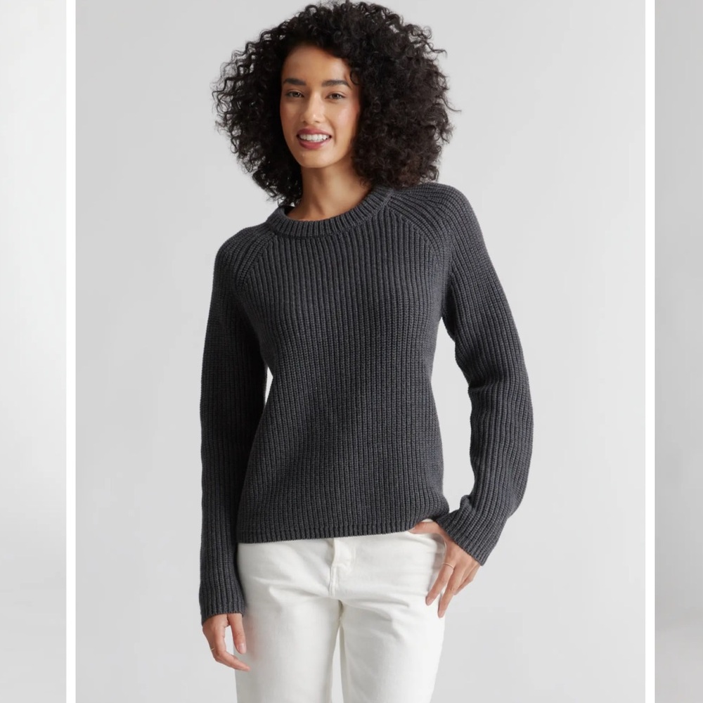 Quince Fisherman’s Crew 100% Organic Cotton Sweater!